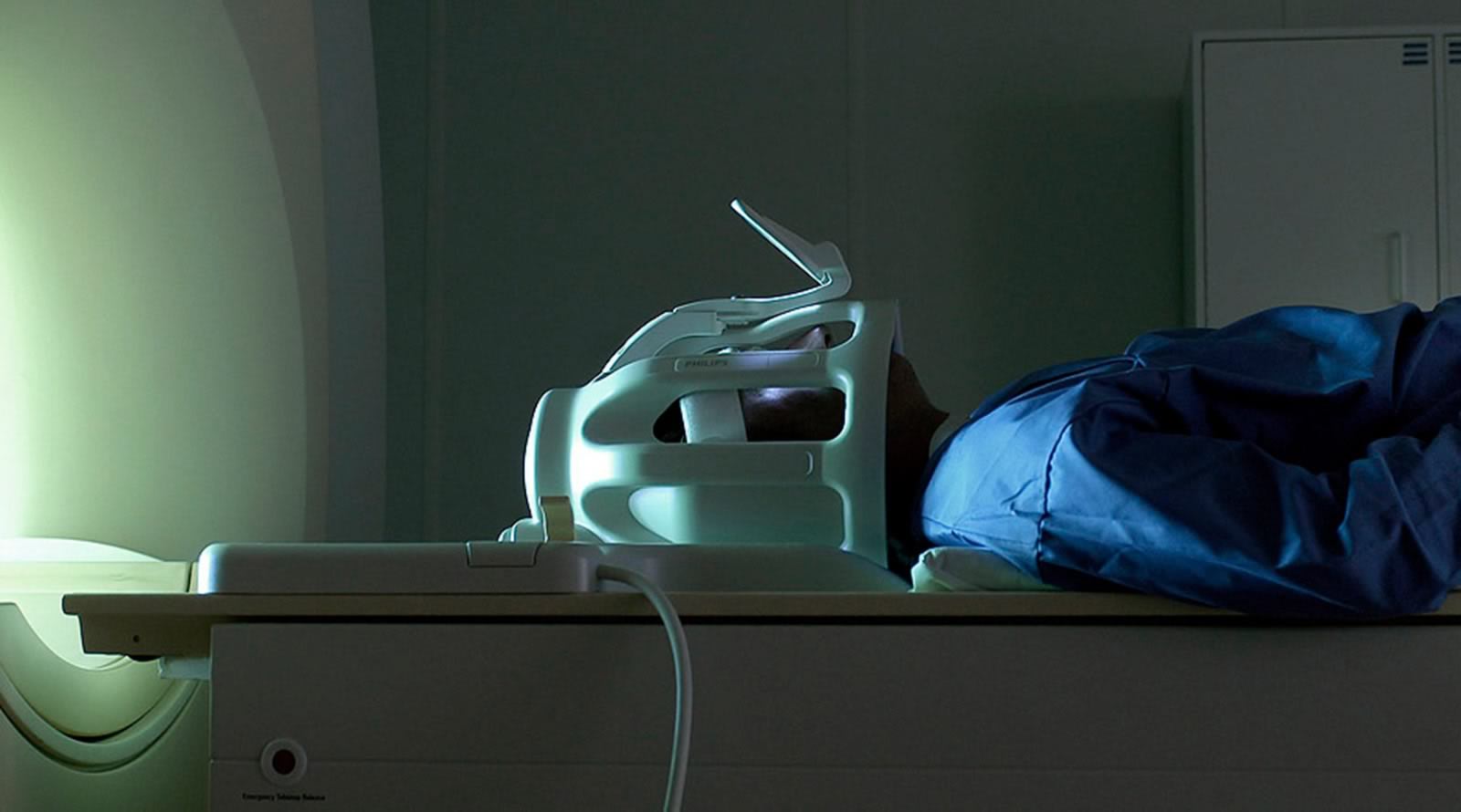 Patient in MRI scanner