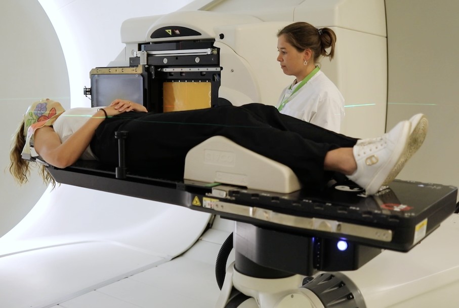 Bestraling met protonentherapie.